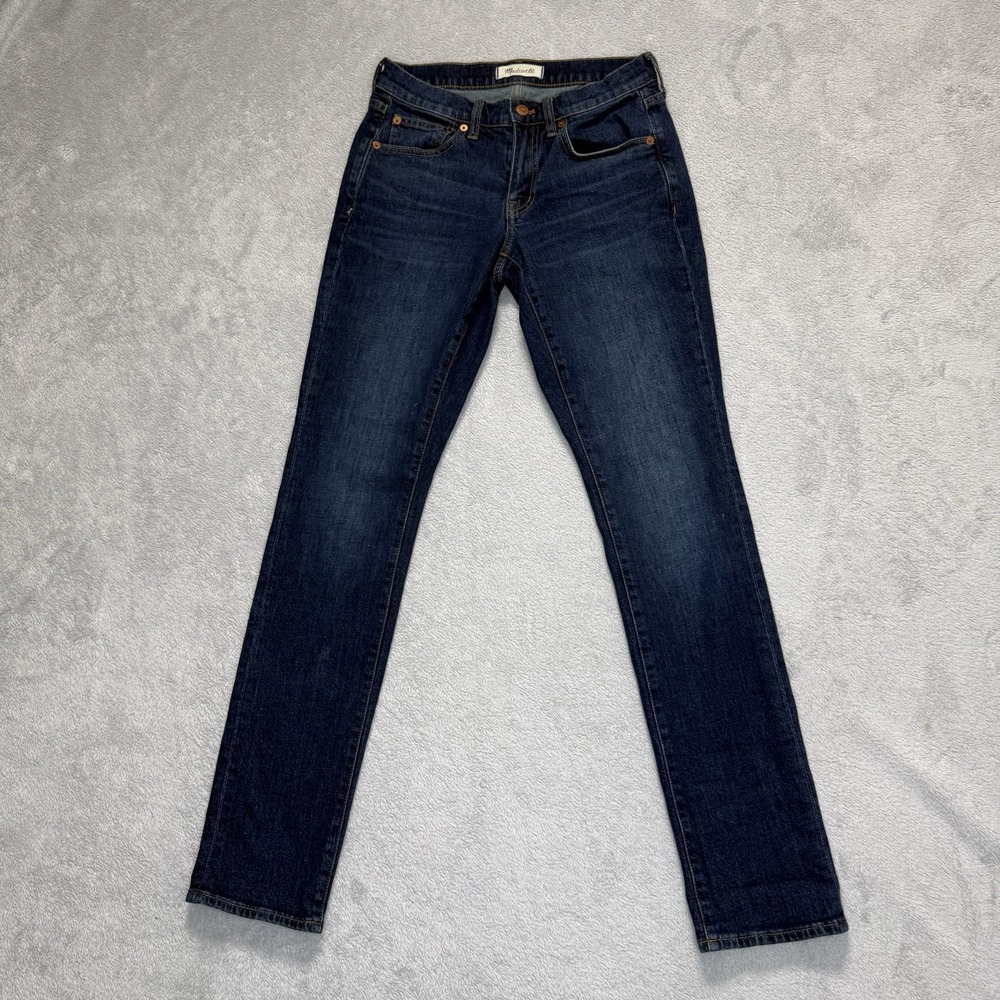 Madewell The Slim Boyjean Womens 28 Dark Wash High Rise Straight Leg Jeans